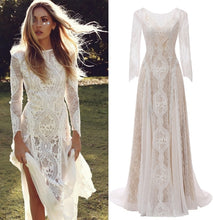Load image into Gallery viewer, Factory Price 100 % real sample photo Lace boho bohemian wedding dress bridal gown