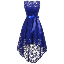 Load image into Gallery viewer, 2020 wedding party dress prom gown fashion clothing Front short long back dark blue halter Bow Bridesmaid Dresses