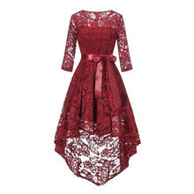 Load image into Gallery viewer, 2020 wedding party dress prom gown fashion clothing Front short long back dark blue halter Bow Bridesmaid Dresses