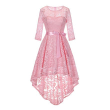 Load image into Gallery viewer, 2020 wedding party dress prom gown fashion clothing Front short long back dark blue halter Bow Bridesmaid Dresses