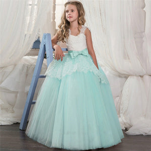 New 2020 Girls'Back Hollow Flower Dress Flower Boy High-end Wedding Dress Elegant Girls' Flower-lace Banquet Dress