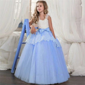 New 2020 Girls'Back Hollow Flower Dress Flower Boy High-end Wedding Dress Elegant Girls' Flower-lace Banquet Dress