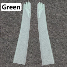 Load image into Gallery viewer, 2020 Women Sheer Tulle Gloves Transparent Full Finger Elbow Long Gloves Mittens wedding Party Photography Thin Ultra Long Gloves

