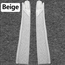 Load image into Gallery viewer, 2020 Women Sheer Tulle Gloves Transparent Full Finger Elbow Long Gloves Mittens wedding Party Photography Thin Ultra Long Gloves
